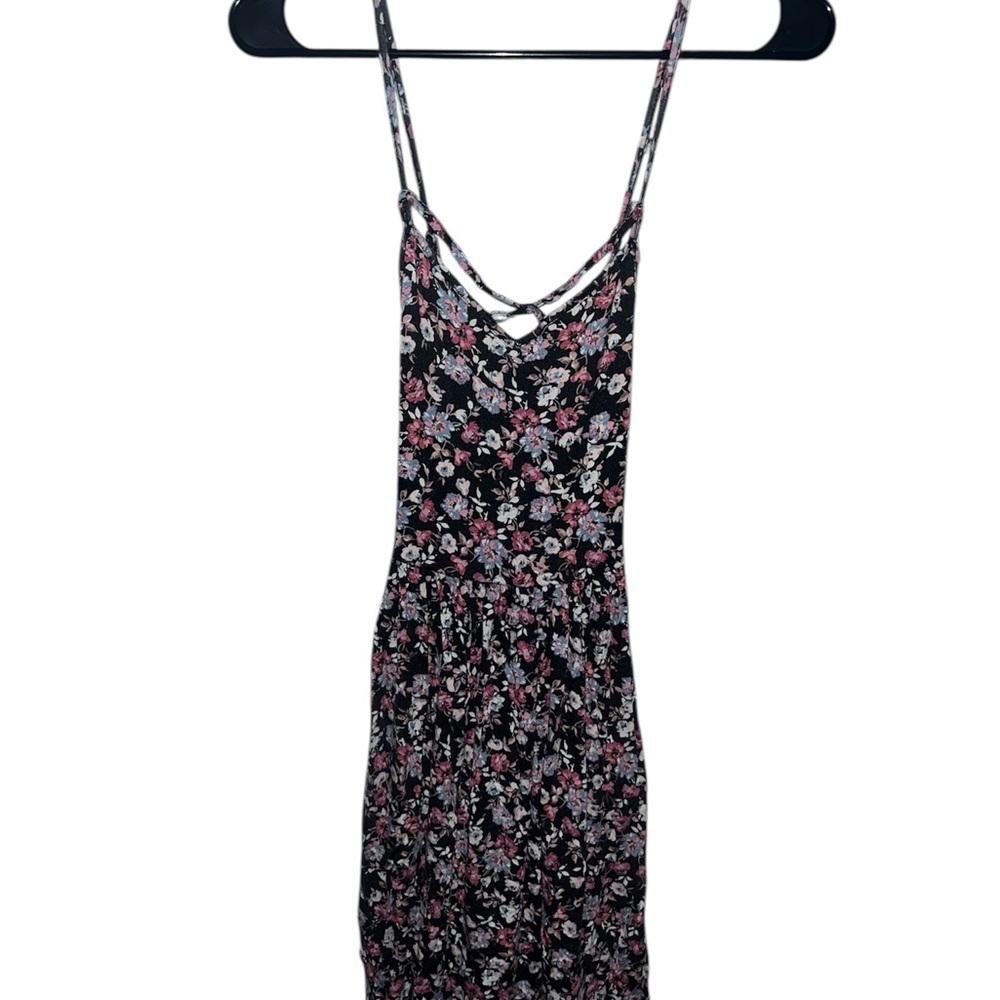 American Eagle Outfitters Black and Pink Floral Dress